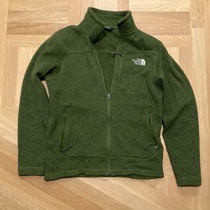 Green North Face fleece Sweater, Mens Small